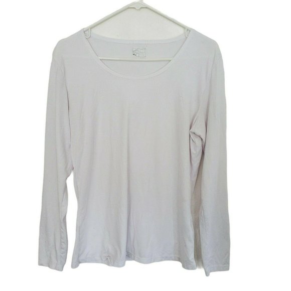 32 Degrees Heat T-Shirt Womens Large Long Sleeve Base Layer Top White Pullover - Picture 1 of 5